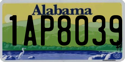 AL license plate 1AP8039