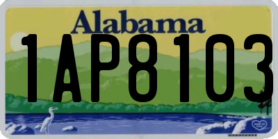 AL license plate 1AP8103