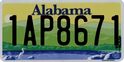 AL license plate 1AP8671