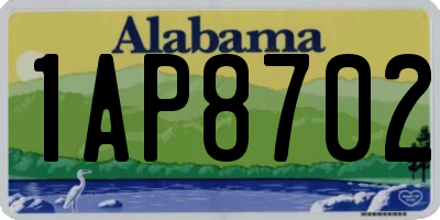 AL license plate 1AP8702