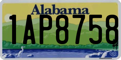 AL license plate 1AP8758