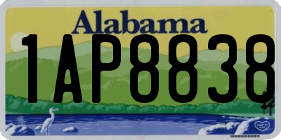AL license plate 1AP8838