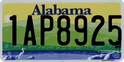 AL license plate 1AP8925