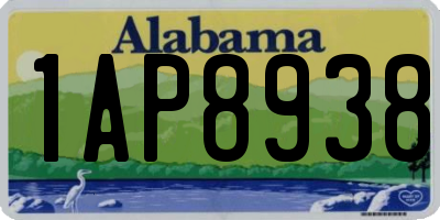 AL license plate 1AP8938