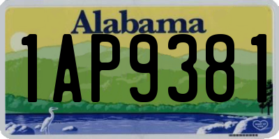 AL license plate 1AP9381