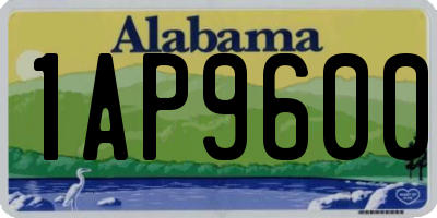 AL license plate 1AP9600