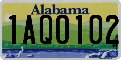 AL license plate 1AQ0102