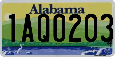AL license plate 1AQ0203