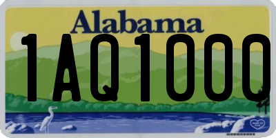 AL license plate 1AQ1000