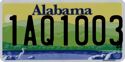 AL license plate 1AQ1003