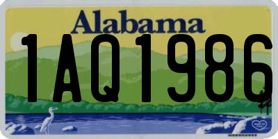 AL license plate 1AQ1986