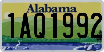 AL license plate 1AQ1992