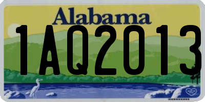 AL license plate 1AQ2013
