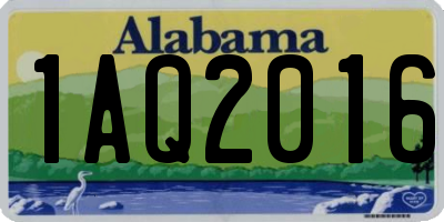 AL license plate 1AQ2016