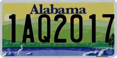 AL license plate 1AQ2017