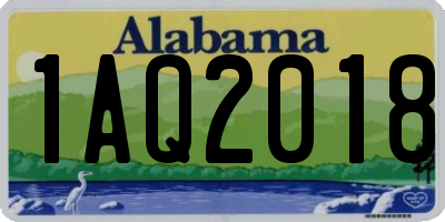 AL license plate 1AQ2018