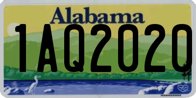 AL license plate 1AQ2020