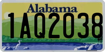 AL license plate 1AQ2038