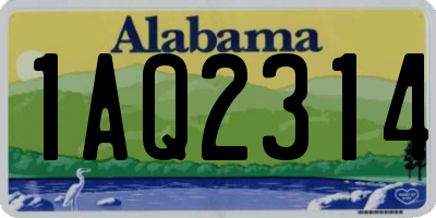 AL license plate 1AQ2314