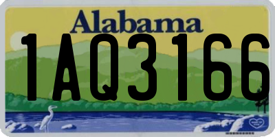 AL license plate 1AQ3166
