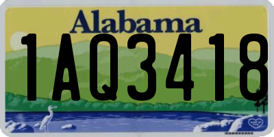 AL license plate 1AQ3418