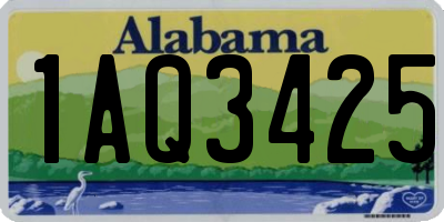 AL license plate 1AQ3425