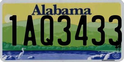 AL license plate 1AQ3433