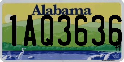 AL license plate 1AQ3636