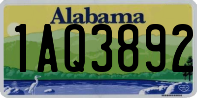 AL license plate 1AQ3892