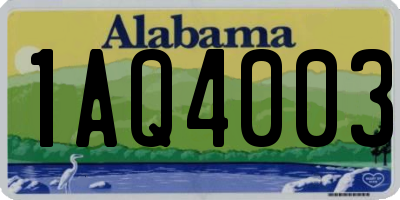 AL license plate 1AQ4003