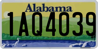 AL license plate 1AQ4039