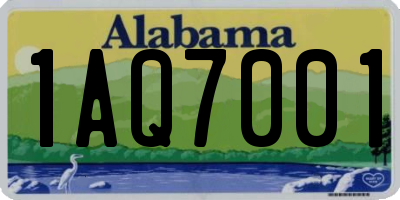 AL license plate 1AQ7001