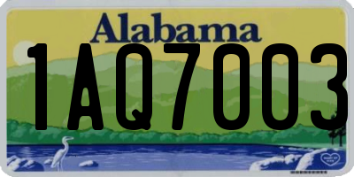 AL license plate 1AQ7003