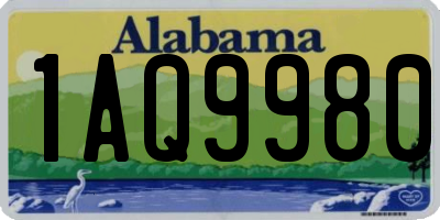 AL license plate 1AQ9980
