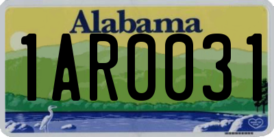 AL license plate 1AR0031