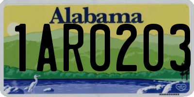 AL license plate 1AR0203