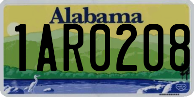 AL license plate 1AR0208