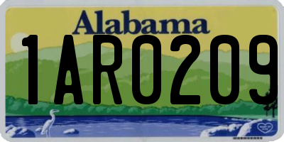 AL license plate 1AR0209