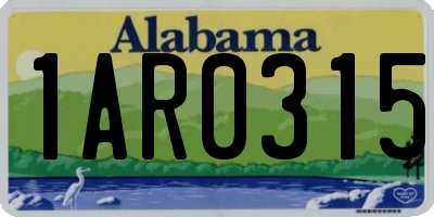 AL license plate 1AR0315