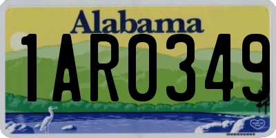 AL license plate 1AR0349