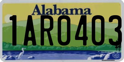 AL license plate 1AR0403