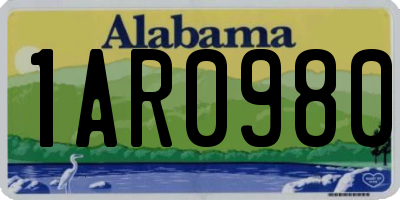 AL license plate 1AR0980