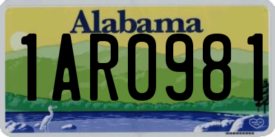 AL license plate 1AR0981