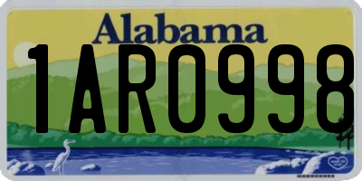 AL license plate 1AR0998