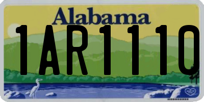 AL license plate 1AR1110