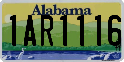AL license plate 1AR1116