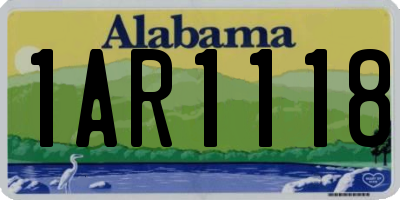 AL license plate 1AR1118