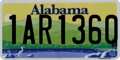 AL license plate 1AR1360