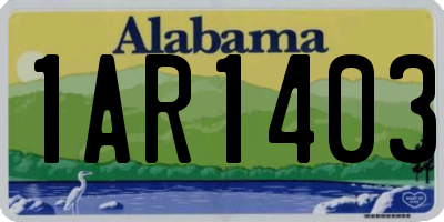 AL license plate 1AR1403