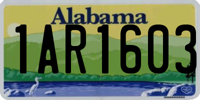 AL license plate 1AR1603